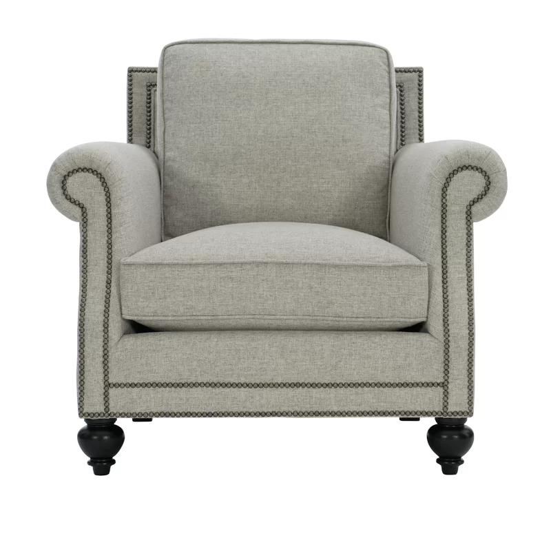 Brae Beige Transitional Leather Accent Chair