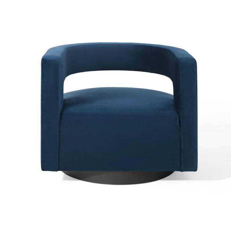 Midnight Blue Velvet Swivel Accent Chair