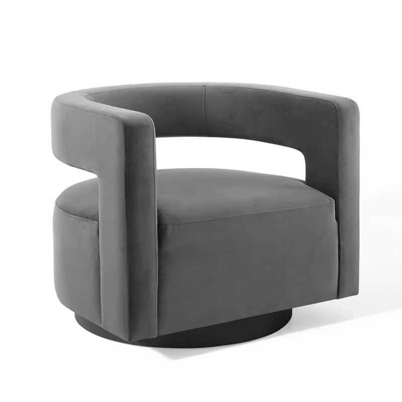 Modway Spin Cutaway Performance Velvet Swivel Armchair