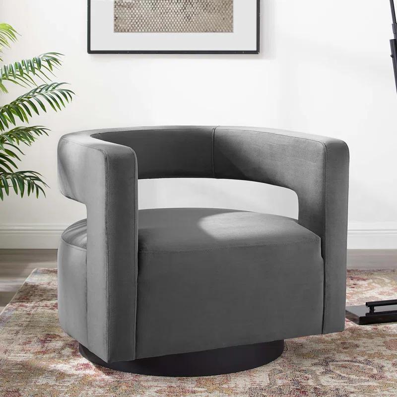 Modway Spin Cutaway Performance Velvet Swivel Armchair