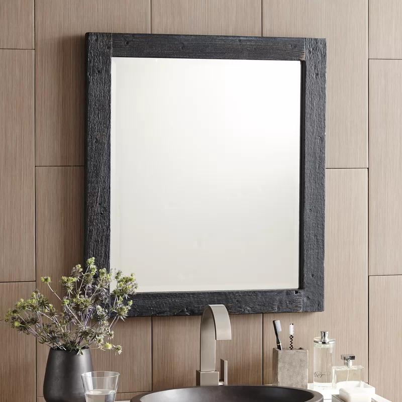 Americana Rectangular 29.5" Antique Wood Bathroom Vanity Mirror
