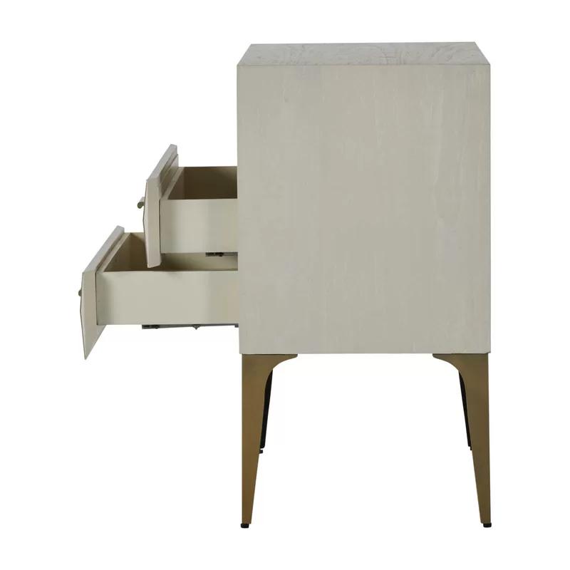 Whitley Transitional Brown and White 2-Drawer Nightstand