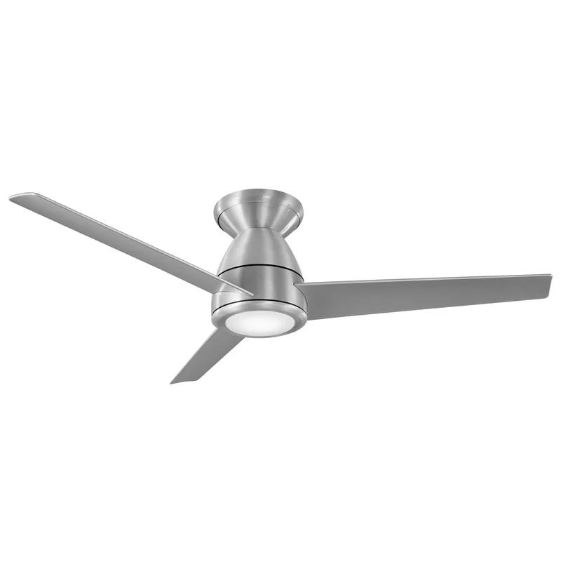 Sleek Smart 44" Low Profile Ceiling Fan with LED Light, Brushed Aluminum