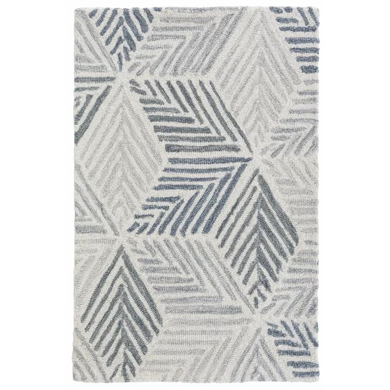 Handmade Gray Diamond Wool Area Rug 8' x 10'