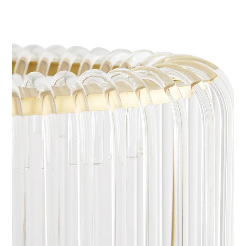 Antique Brass 12-Light Chandelier with Clear Glass