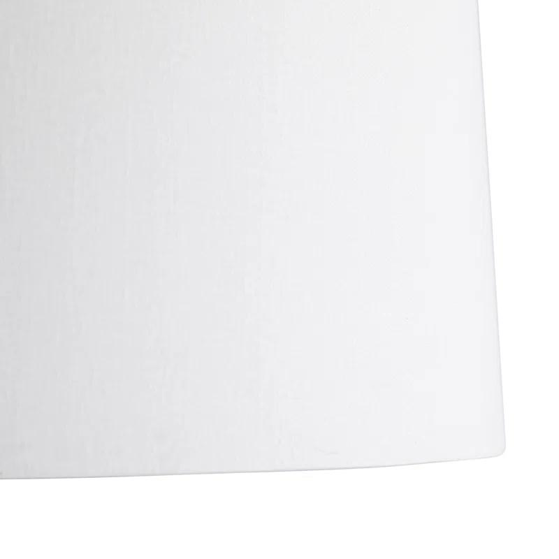 Piloti 76" Arched Faux Marble Base Floor Lamp with Linen Shade