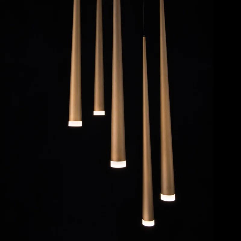 Cascade 5 - Light Aged Brass LED Cluster Pendant
