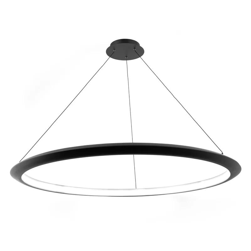 Sleek Edge 36" Black Aluminum LED Pendant Light for Indoor/Outdoor