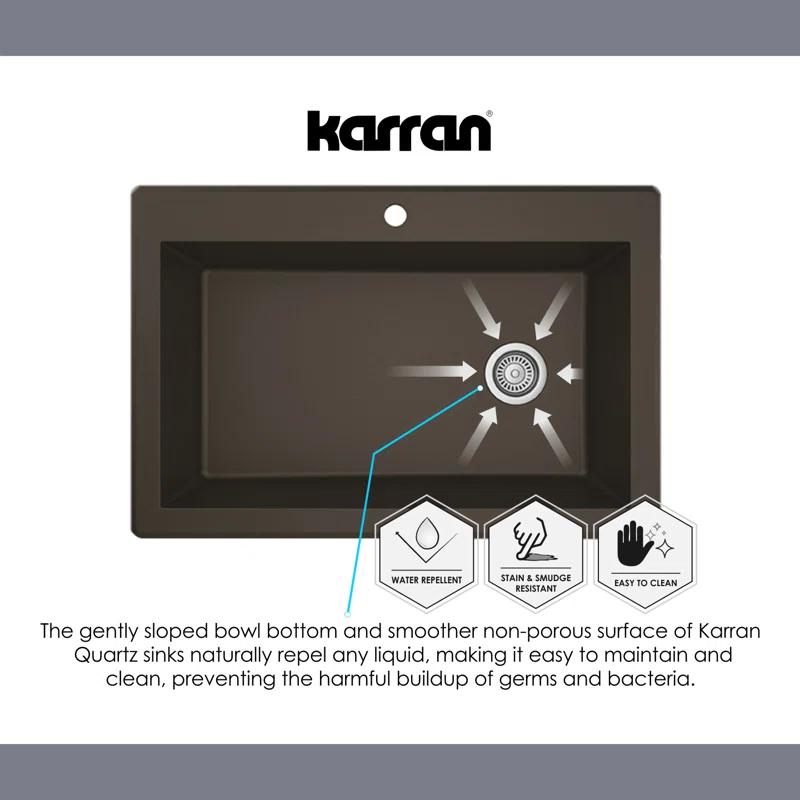 Karran Undermount Quartz Composite 24'' X 20-3/4'' Single Bowl Kitchen Sink