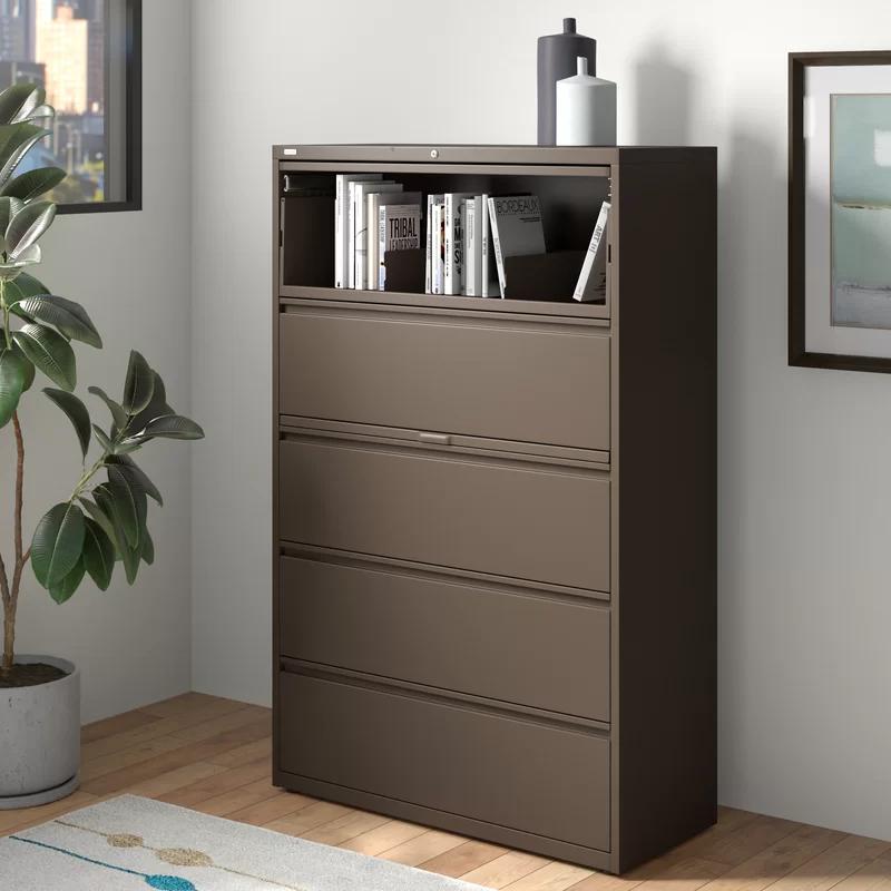 Fortress Series 42" Medium Tone 5-Drawer Lateral File Cabinet