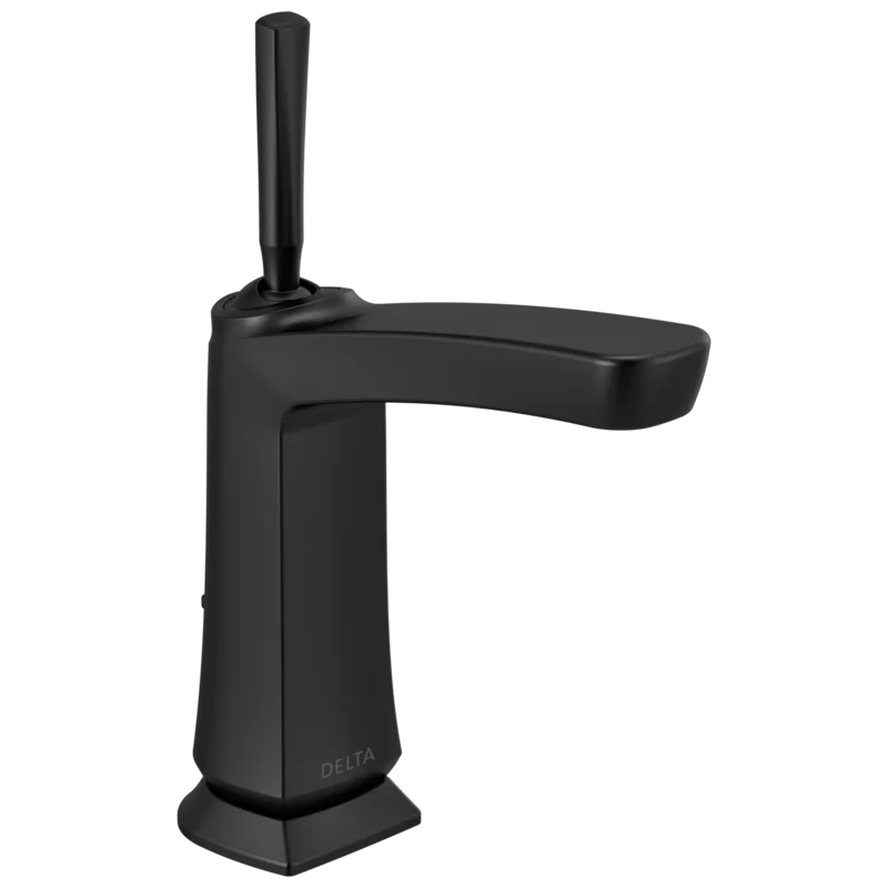 Vesna Matte Black Single Hole Bathroom Faucet with Drain Assembly