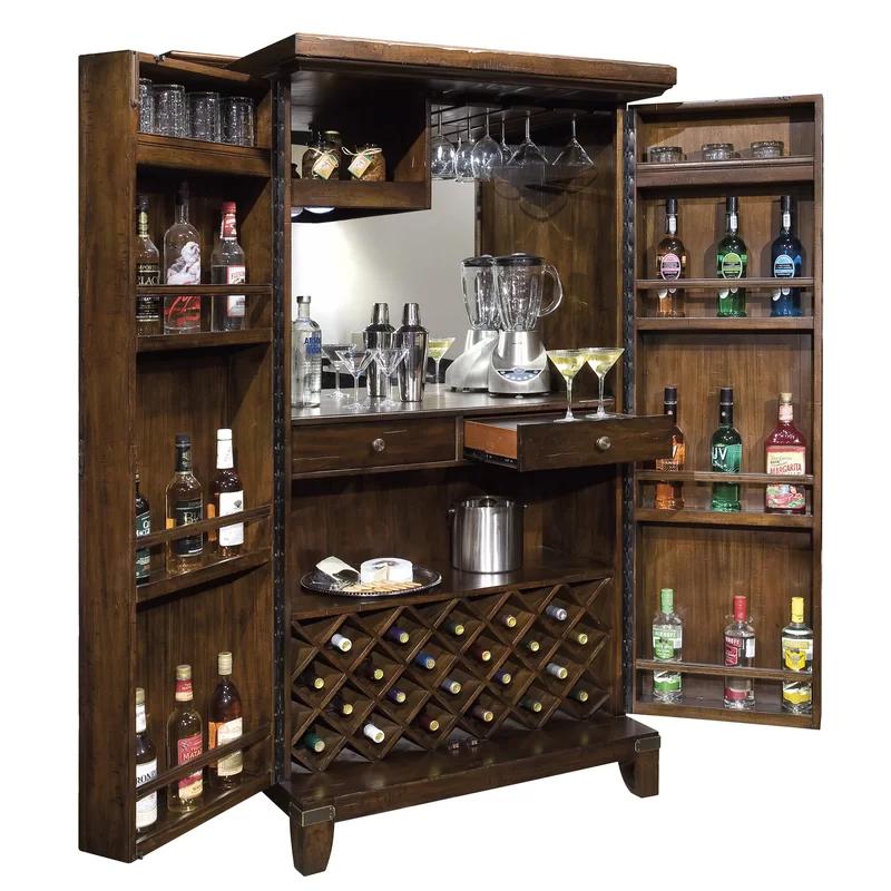 Brauer 40" Brown Hardwood Traditional Bar Cabinet