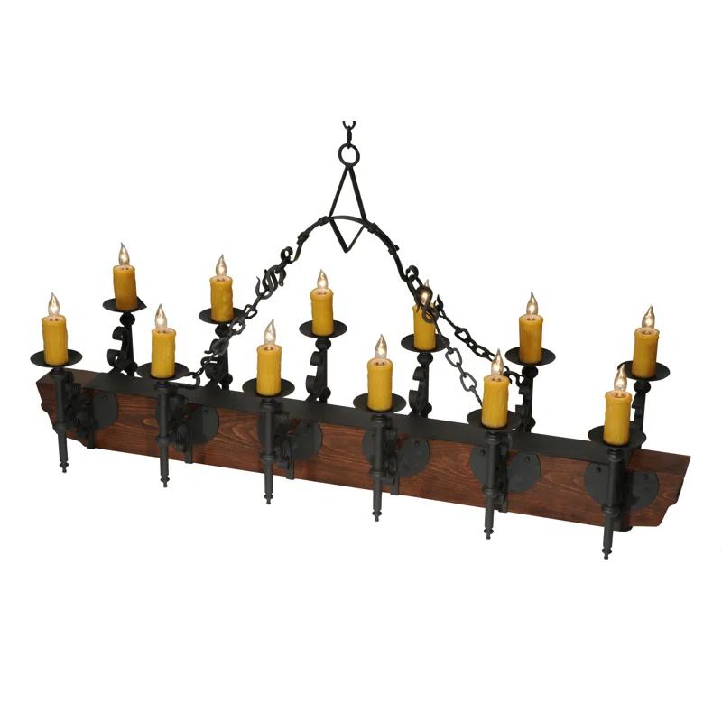 Rustic Lodge 15 - Light Dimmable Square / Rectangle Chandelier