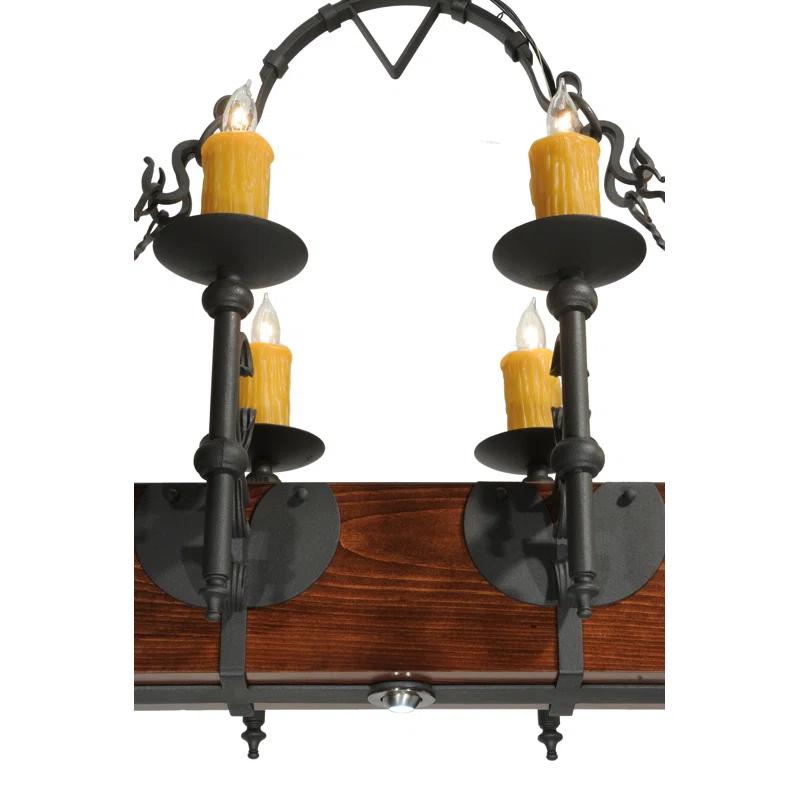Rustic Lodge 15 - Light Dimmable Square / Rectangle Chandelier
