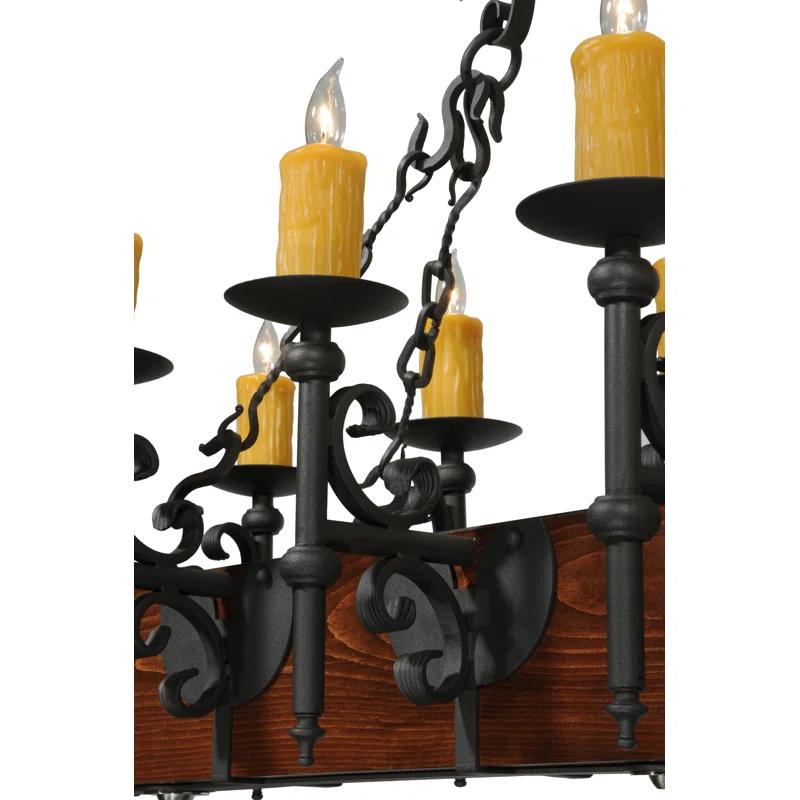 Rustic Lodge 15 - Light Dimmable Square / Rectangle Chandelier