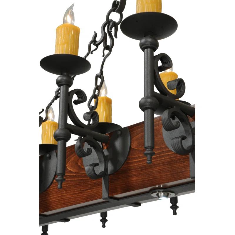 Rustic Lodge 15 - Light Dimmable Square / Rectangle Chandelier