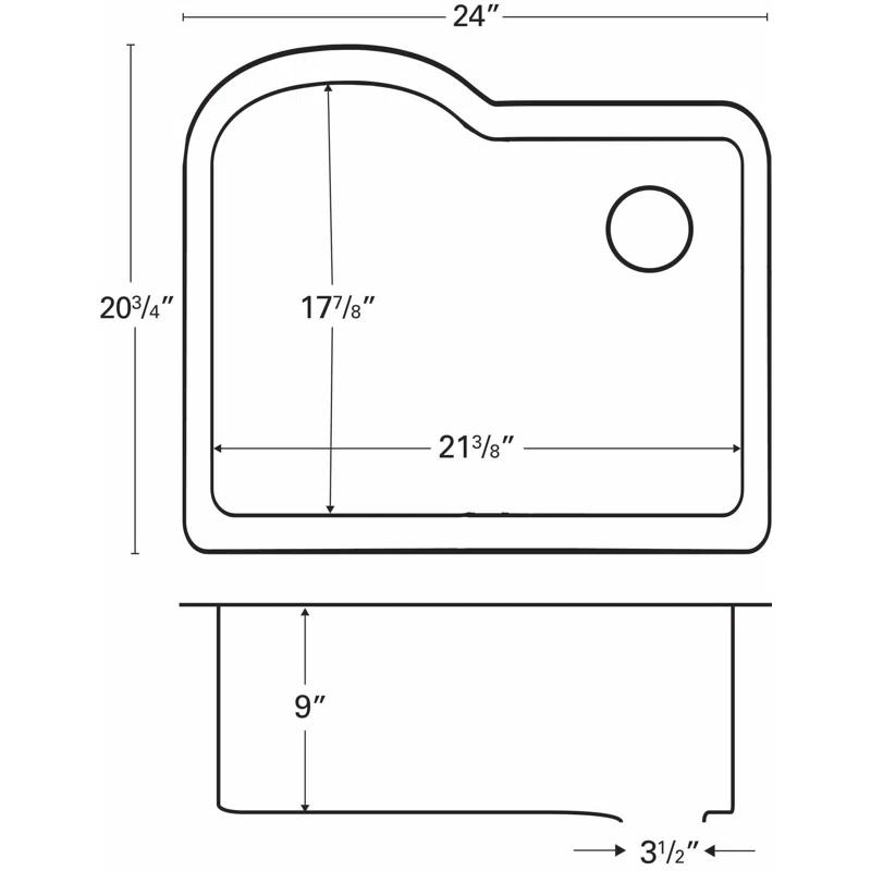 Karran Undermount Quartz Composite 24'' X 20-3/4'' Single Bowl Kitchen Sink