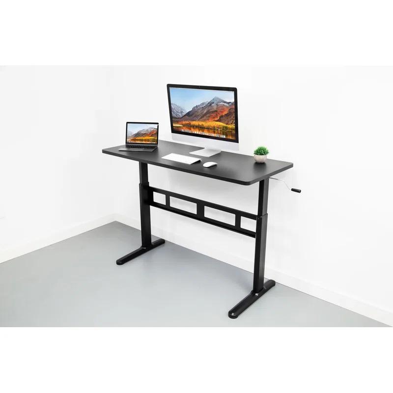 Mount-it Mount-It! Height Adjustable Hand Crank Sit-Stand Desk, Frame and Tabletop Included, 88 Lbs. Capacity