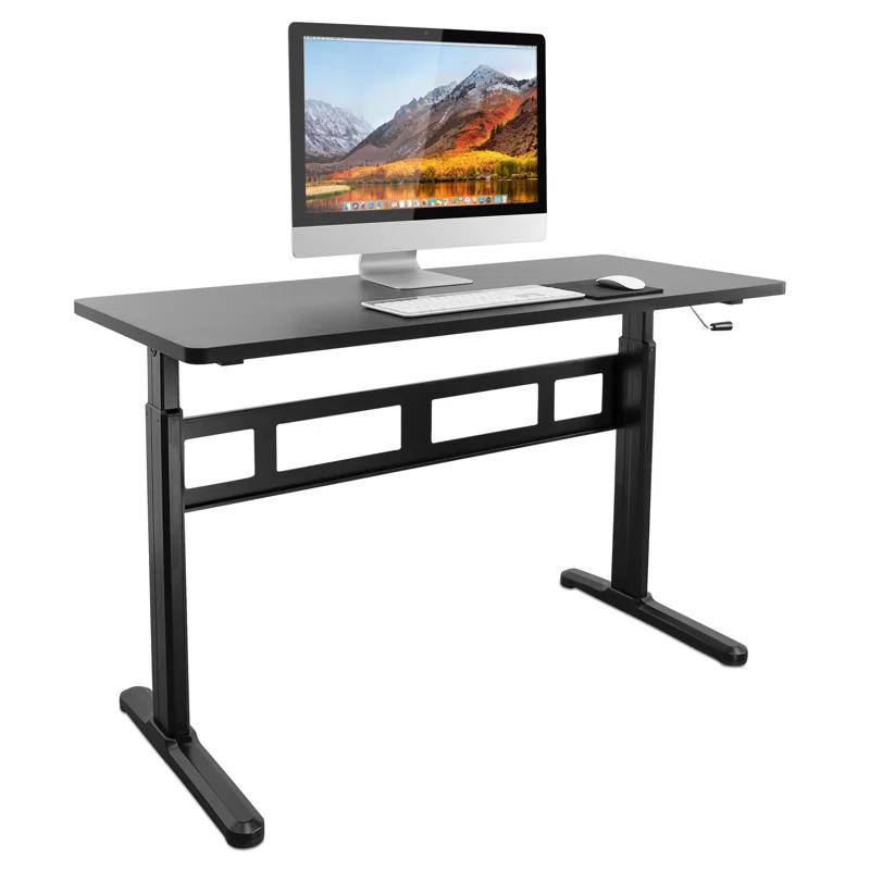 Mount-it Mount-It! Height Adjustable Hand Crank Sit-Stand Desk, Frame and Tabletop Included, 88 Lbs. Capacity