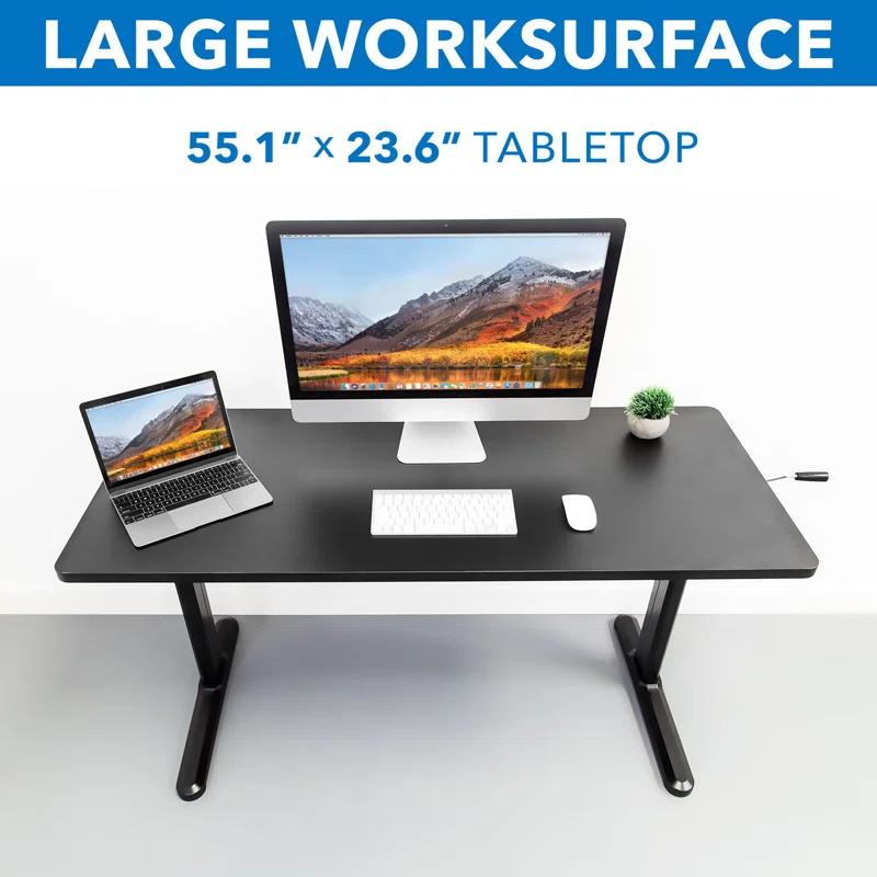 Mount-it Mount-It! Height Adjustable Hand Crank Sit-Stand Desk, Frame and Tabletop Included, 88 Lbs. Capacity