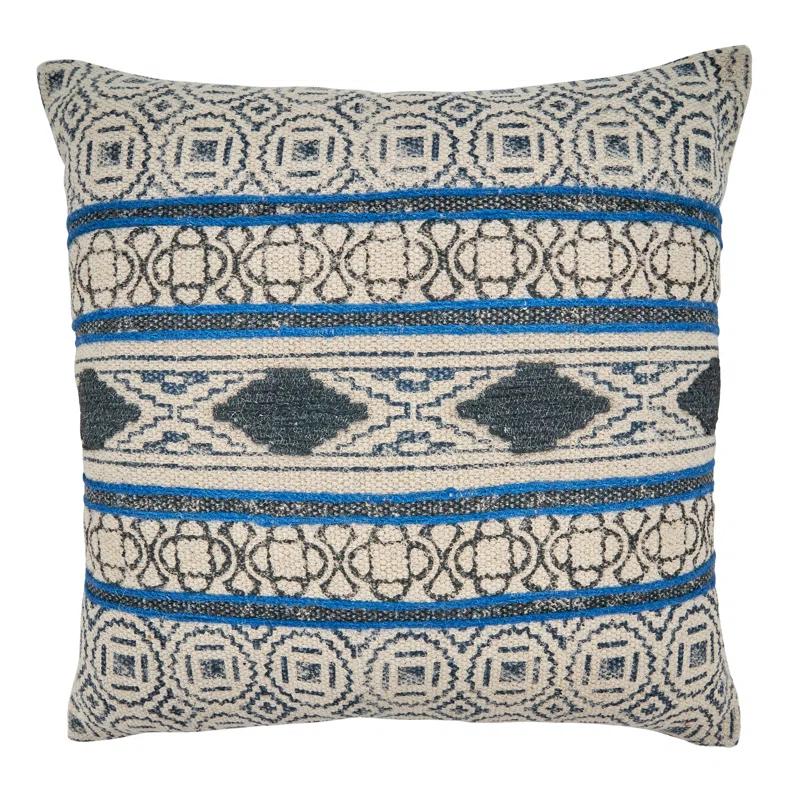 Saro Ridgewater Collection Appliqued Cotton Throw Pillow