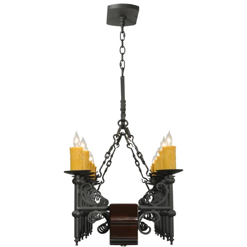 Rustic Lodge 15 - Light Dimmable Square / Rectangle Chandelier