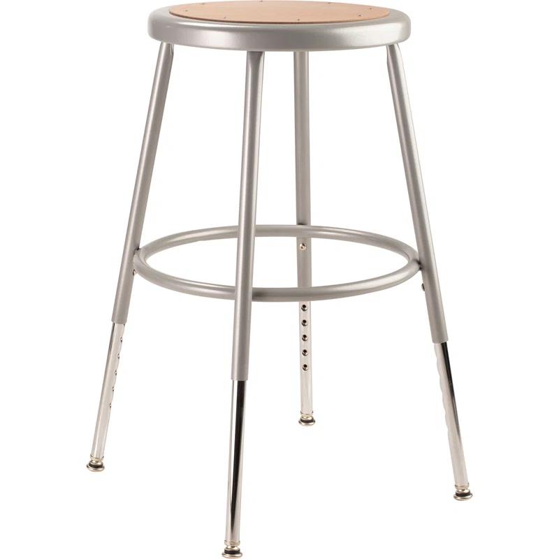 National Public Seating 6200 Series Height Adjustable Heavy Duty Steel Stool with Footring