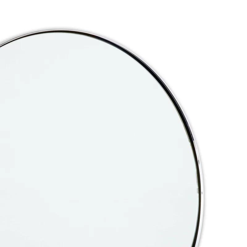 Rowen 30" Polished Nickel Round Wall Mirror