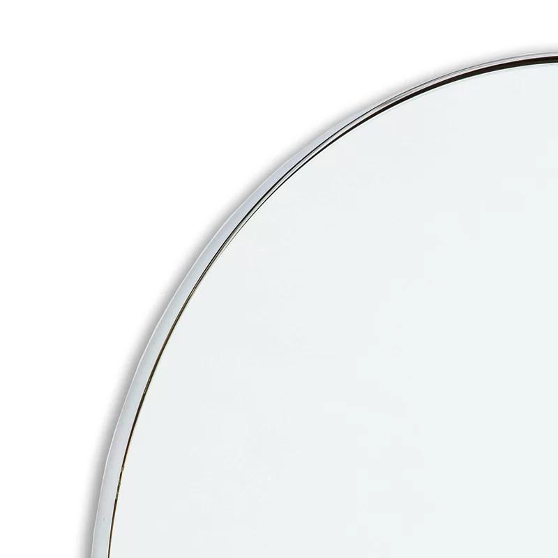 Rowen 30" Polished Nickel Round Wall Mirror