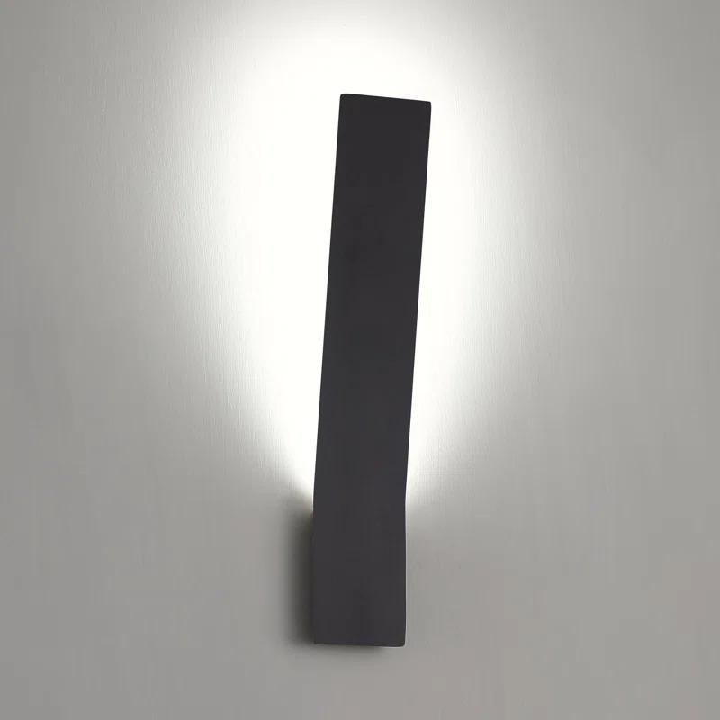 Sleek Black LED Sconce with Clear Diffuser - Dimmable, 11" H