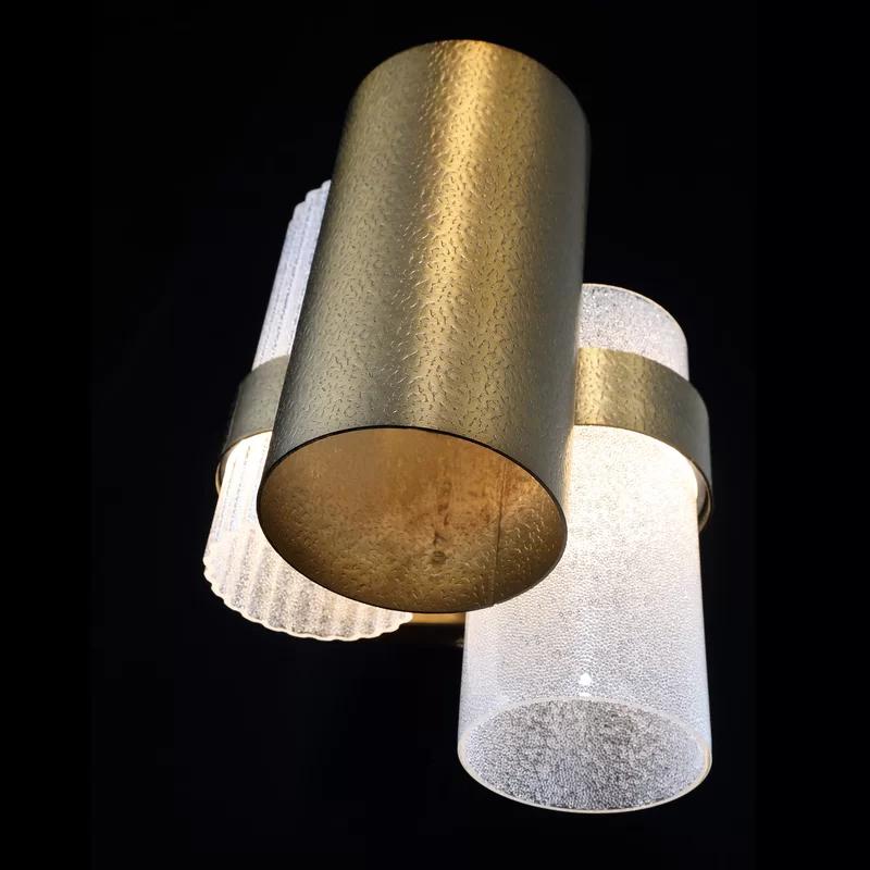 Aged Brass Cylinder LED Wall Sconce