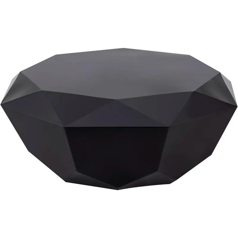 Gemma Matte Black Steel Diamond-Shaped Coffee Table