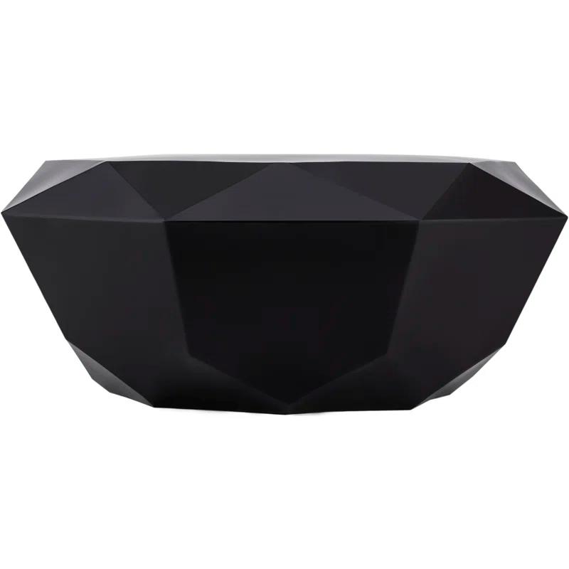 Gemma Matte Black Steel Diamond-Shaped Coffee Table