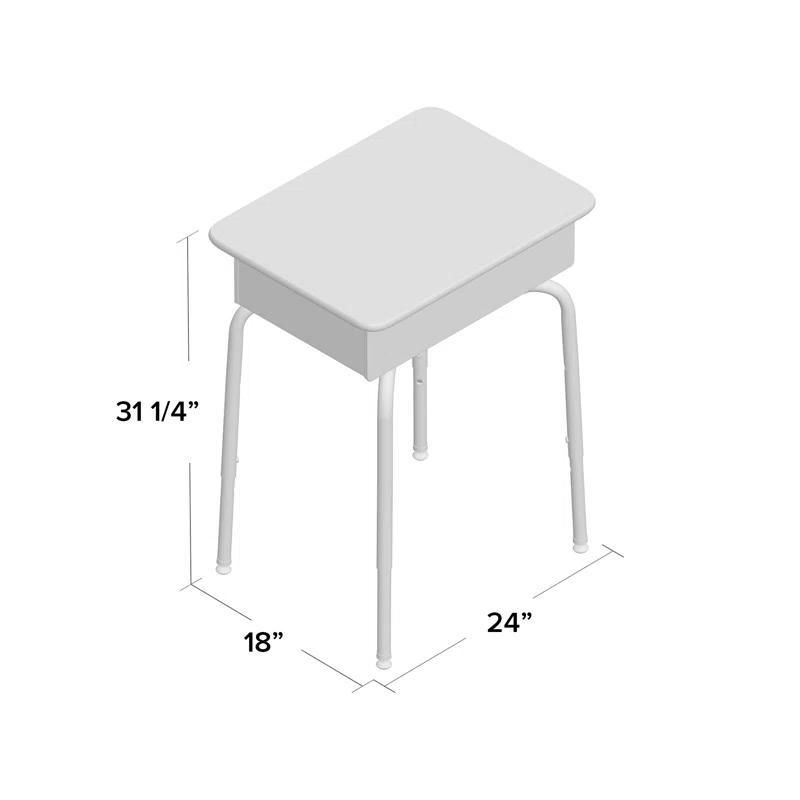 Flash Furniture Goddard Height-Adjustable Open Front Student Desk with Metal Book Box