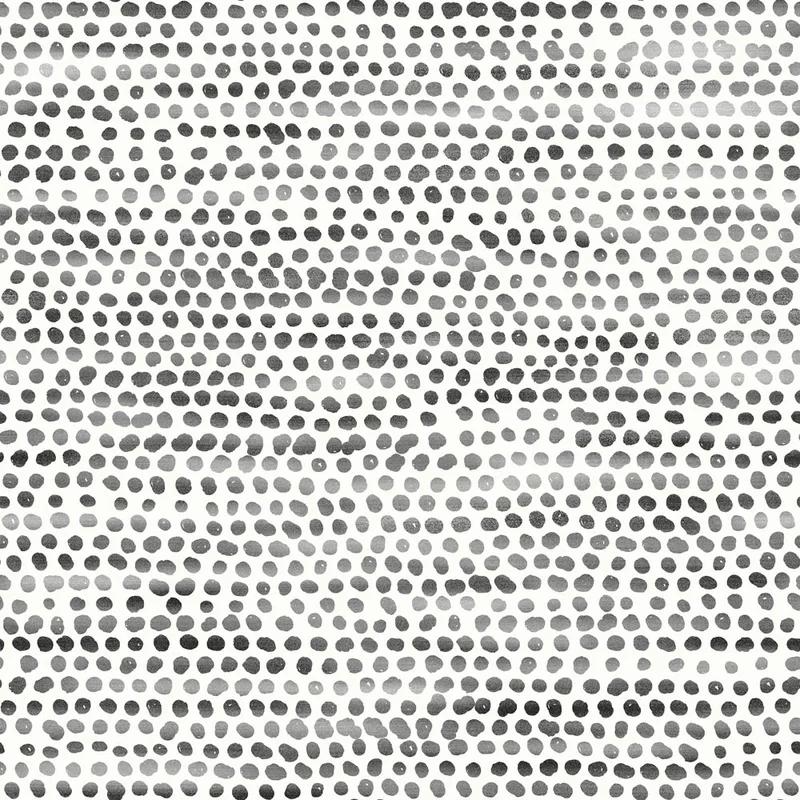 Dazzle Dot 24" Black Self-Adhesive Repositionable Wallpaper Roll