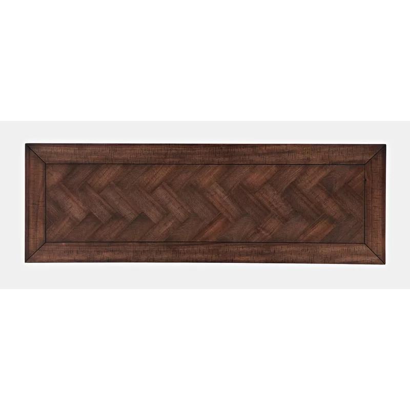 Fairview Transitional 54'' Distressed Oak Sideboard with Chevron Pattern
