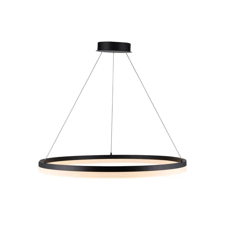 Circa Black Chrome 39.4" LED Glass Pendant Light