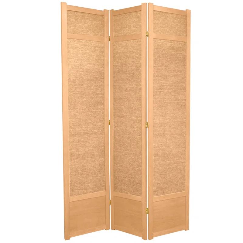 Oriental Furniture 7 Ft Tall Jute Shoji Screen, natural, 3 panel