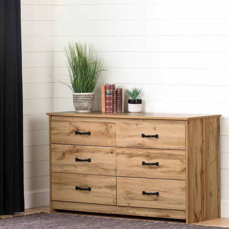 Farmhouse Nordik Oak 6-Drawer Double Dresser with Soft Close