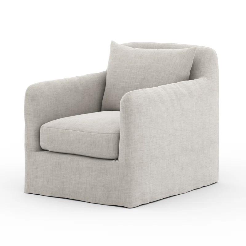 Orlena Stone Grey Weather-Resistant Outdoor Swivel Chair