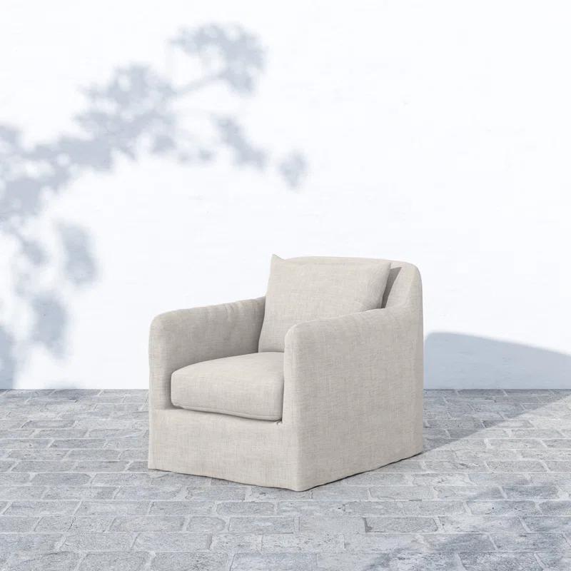Orlena Outdoor Swivel Chair - Stone Grey