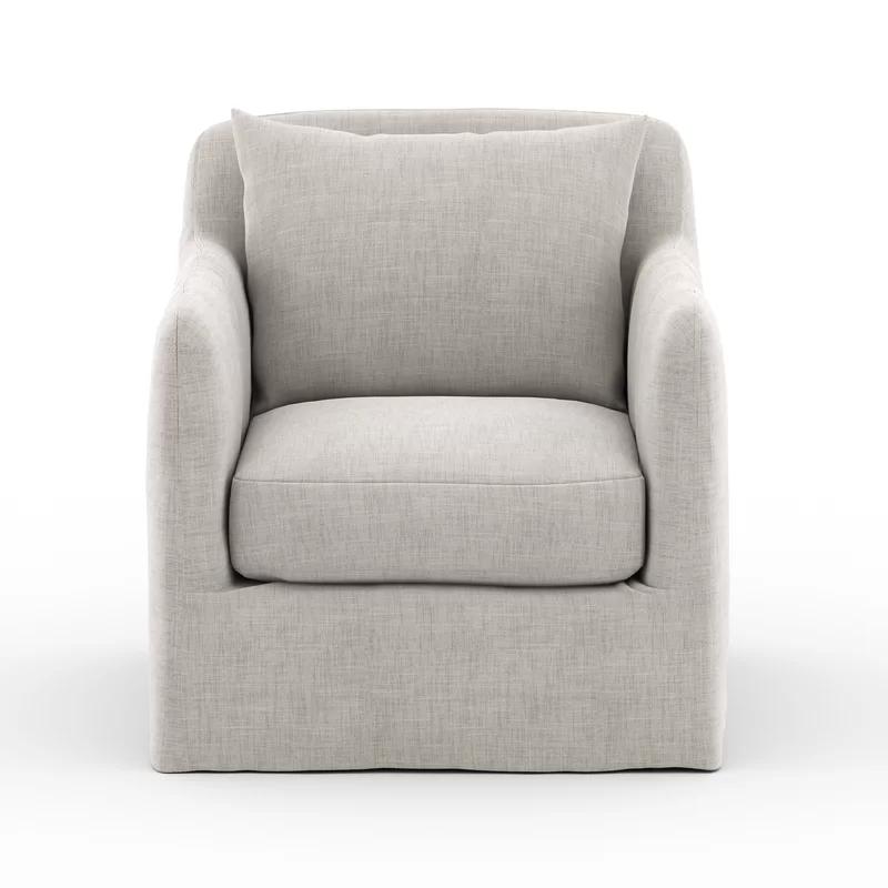 Orlena Stone Grey Weather-Resistant Outdoor Swivel Chair
