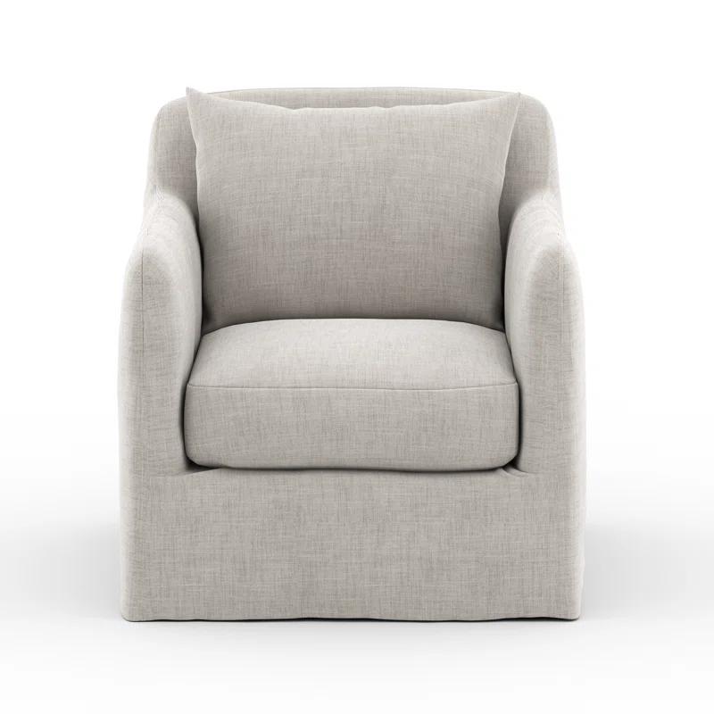 Orlena Stone Grey Weather-Resistant Outdoor Swivel Chair