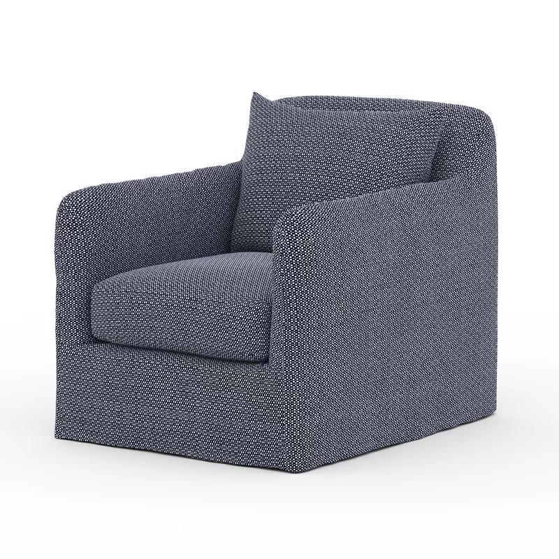 Blue Swivel Dining Chair with Cushions