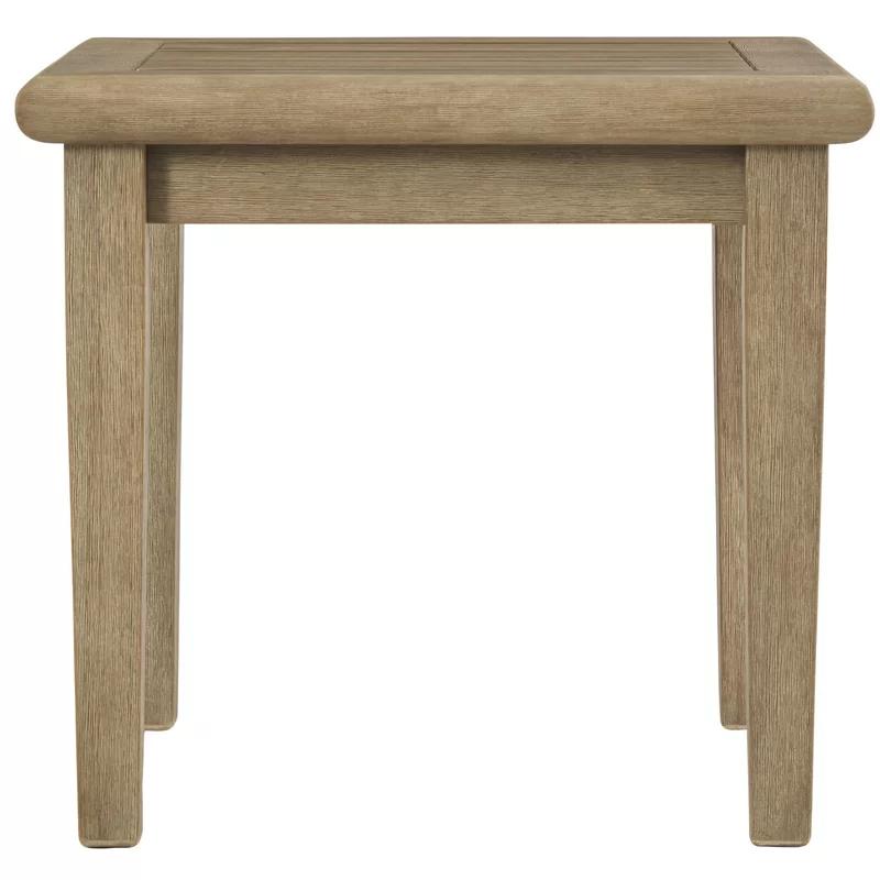 Transitional 24'' Square Brown Eucalyptus Wood End Table