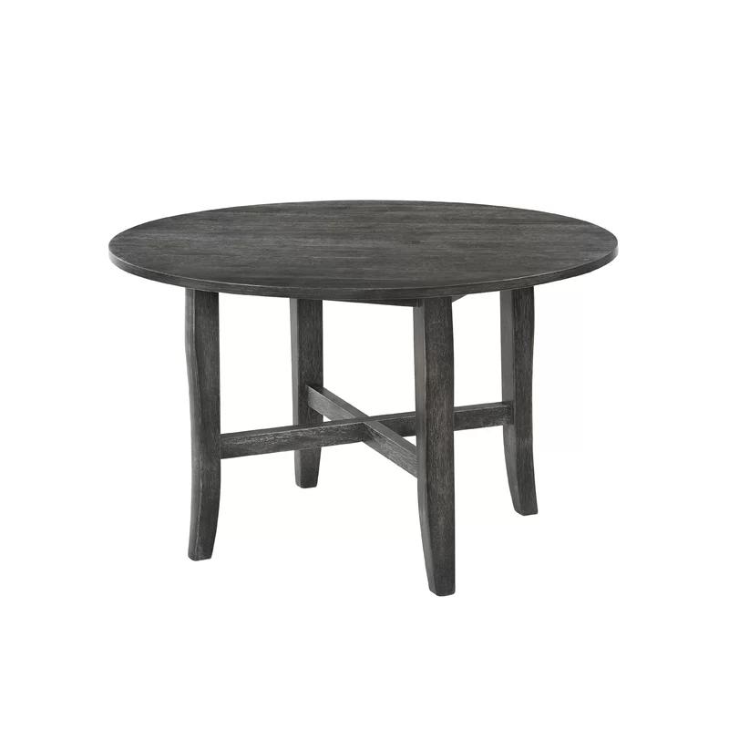 Gray Round Reclaimed Wood Farmhouse Dining Table