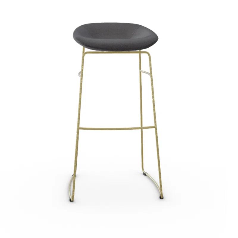 Palm Upholstered Backless Stool with Metal Frame