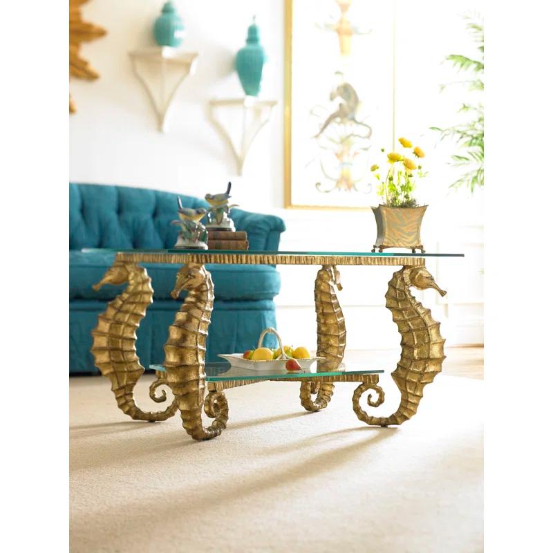 Seahorse Glass Top Coffee Table
