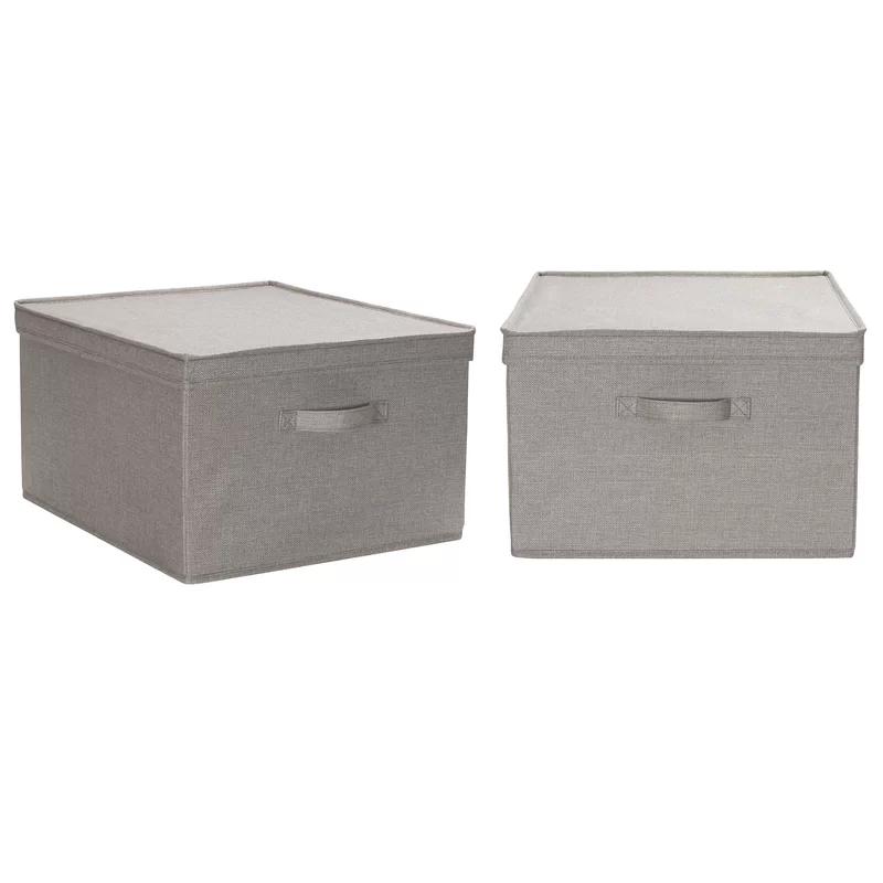 Luxe Poly Linen Jumbo Storage Bin with Reinforced Bottom, Gray