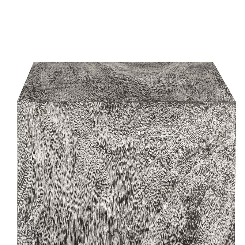 Modern Chamcha Wood Pedestal in Gray - 14"W x 36"H